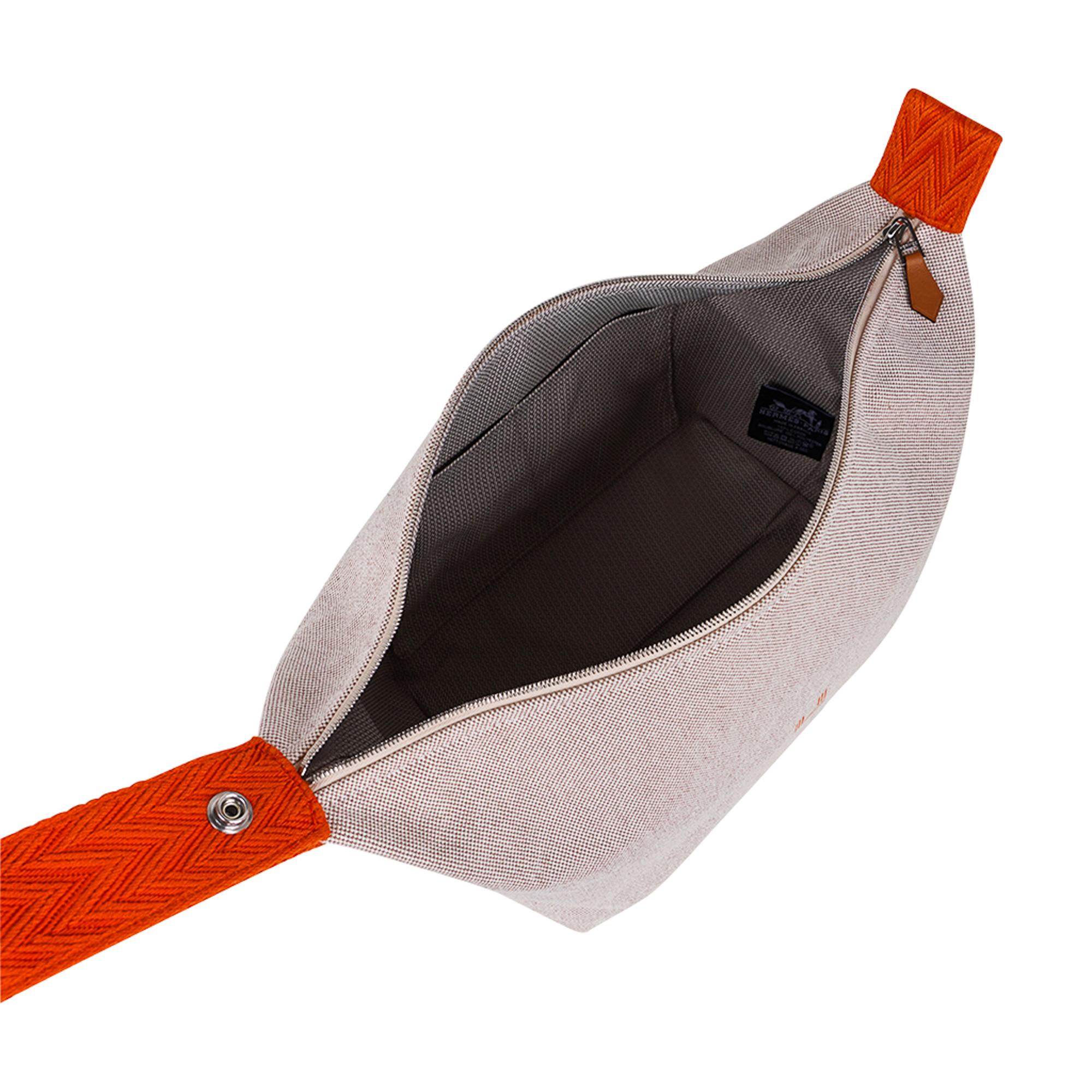 Hermes Trousse de Toilette Bride a Brac Large Model Natural / Orange New 3