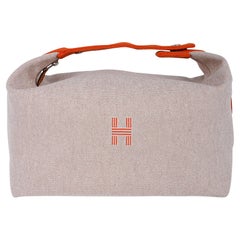 Hermes Trousse de Toilette Bride a Brac Large Model Natural / Orange New