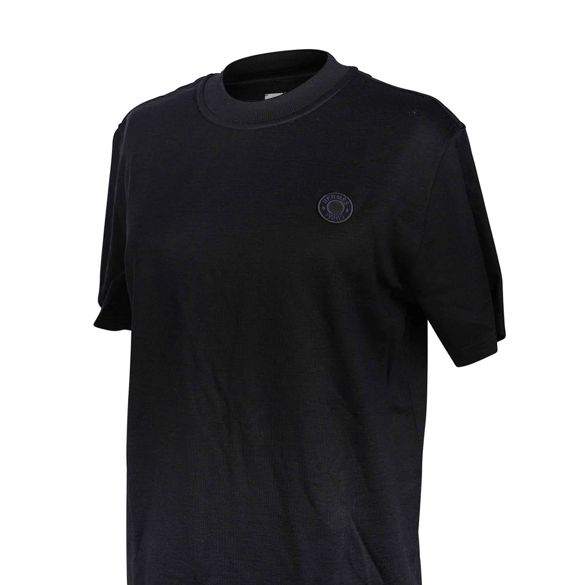 Women's Hermes Tunic Tunique Fluide Black Cotton and Silk M For Sale