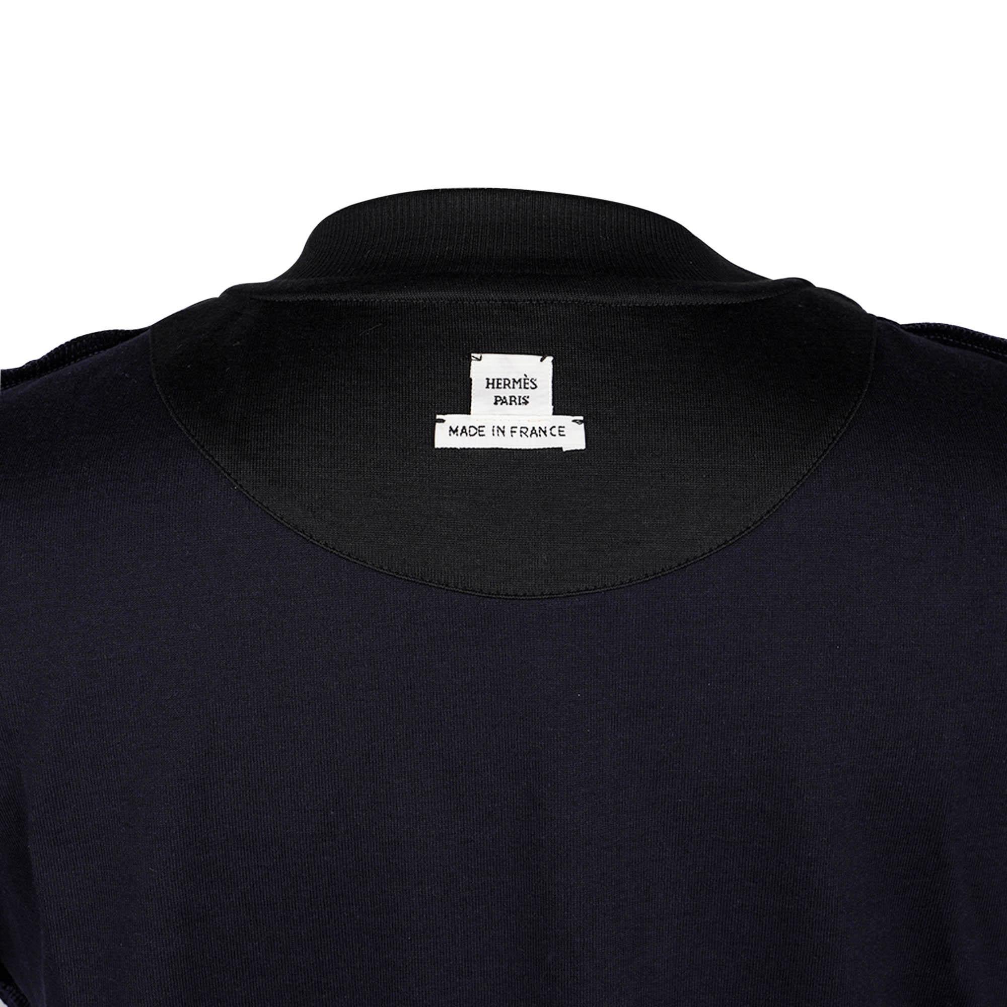 Hermes Tunic Tunique Fluide Black Cotton and Silk M For Sale 3