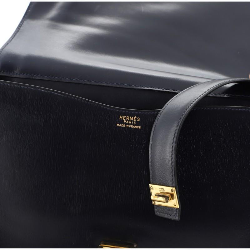 Black Hermes Turnlock Saddle Bag Box Calf Medium