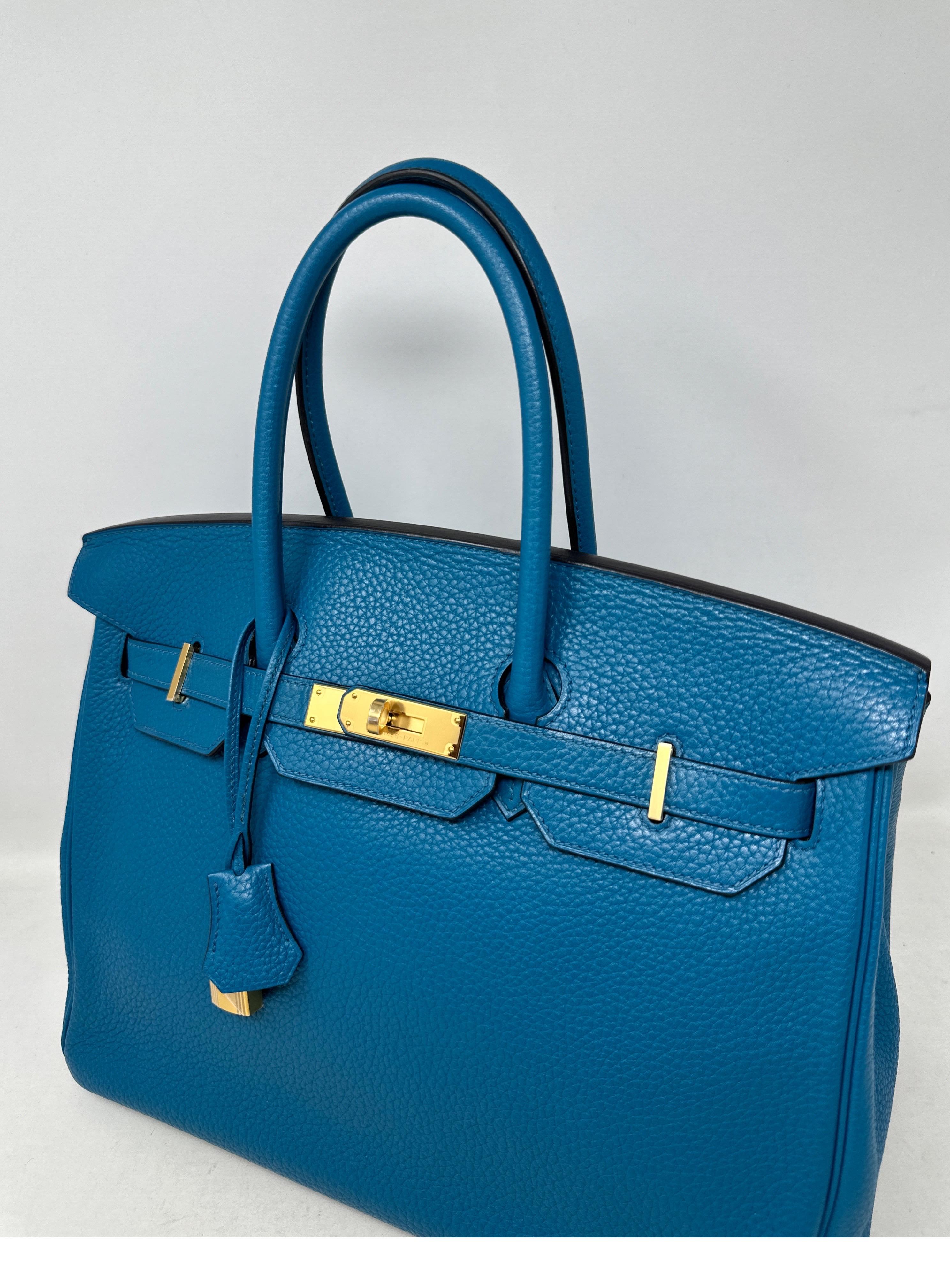Hermes Turquoise Birkin 35 Bag 10