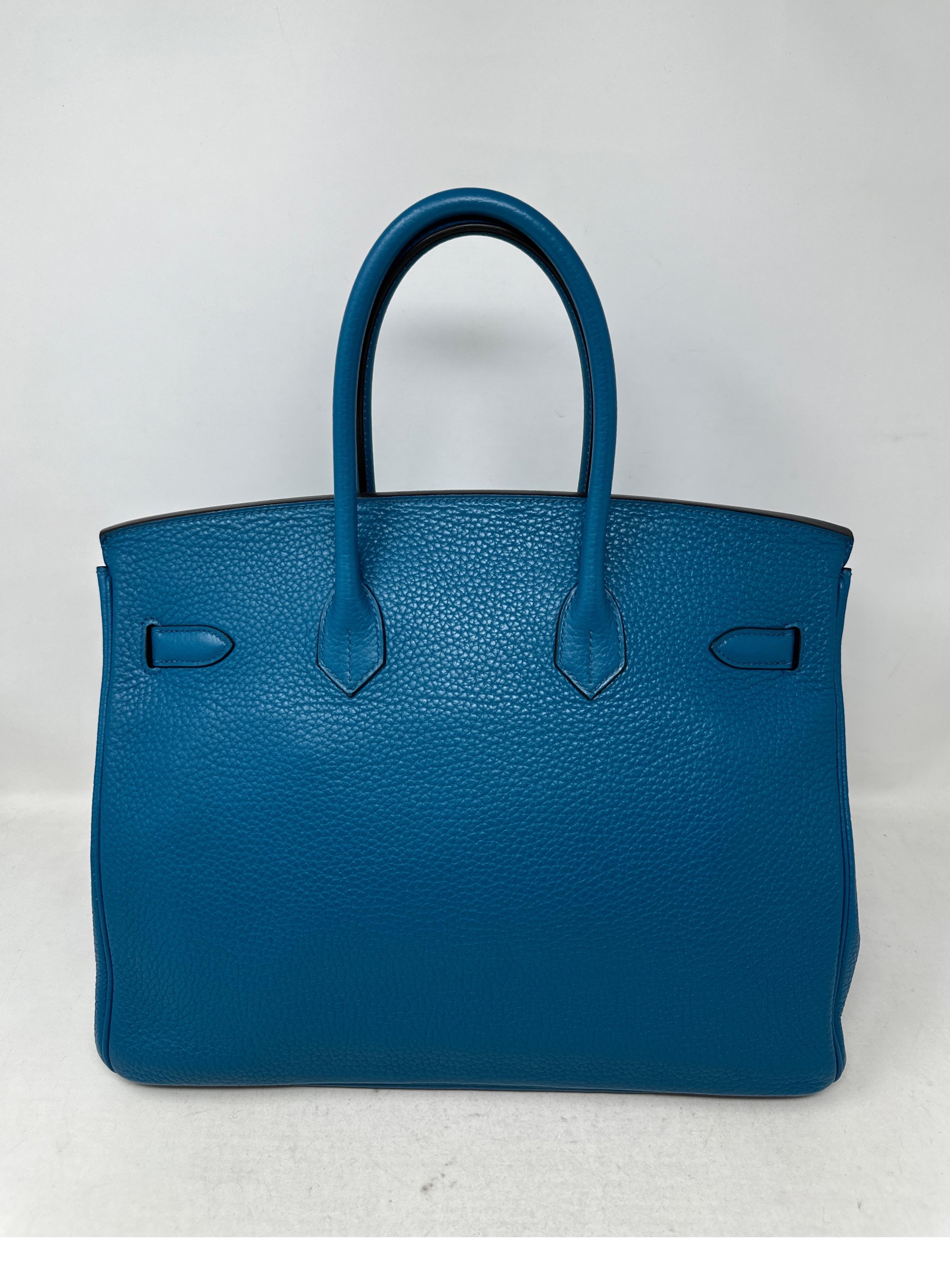 Hermes Turquoise Birkin 35 Bag 12