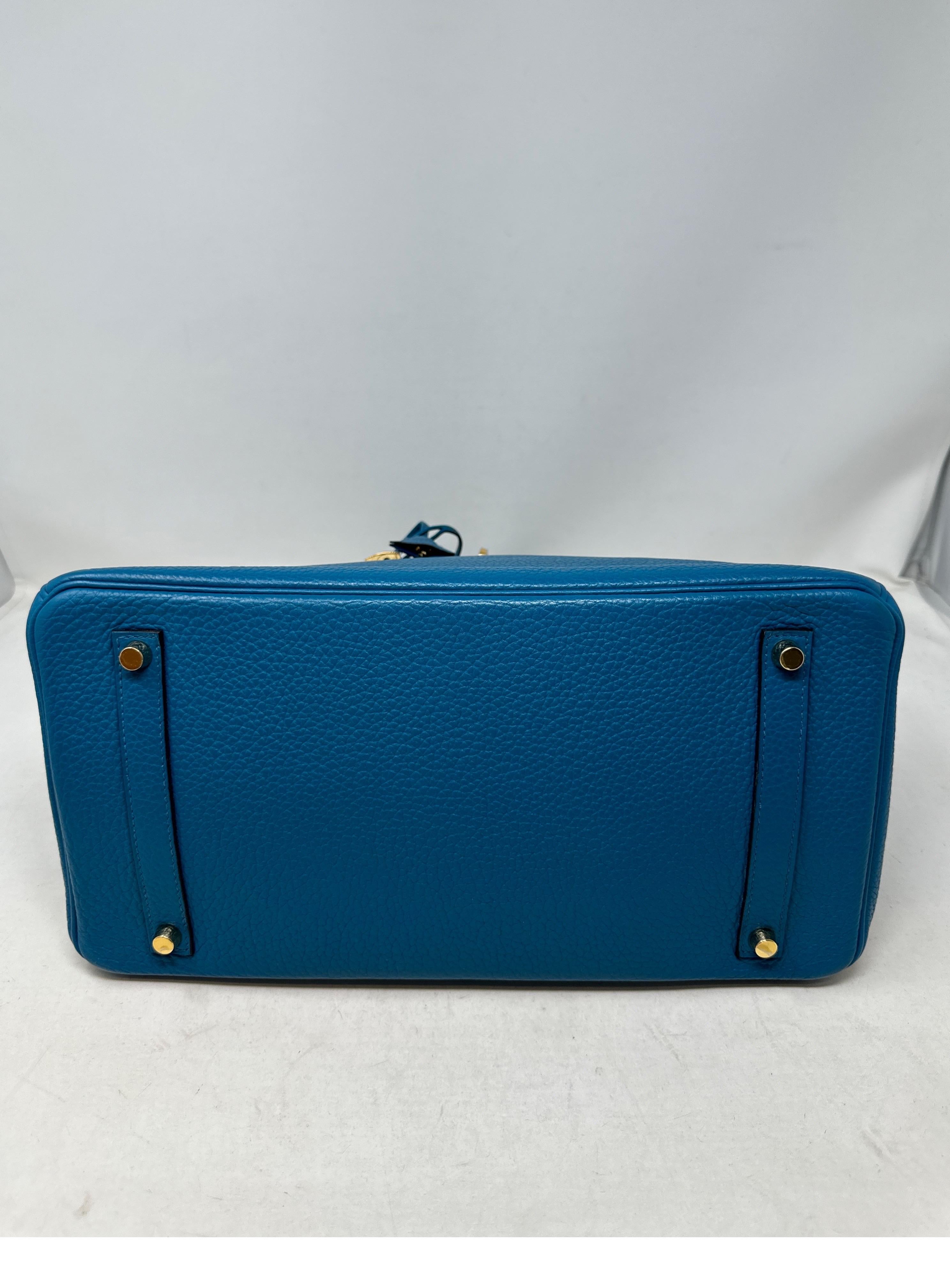 Hermes Turquoise Birkin 35 Bag 14