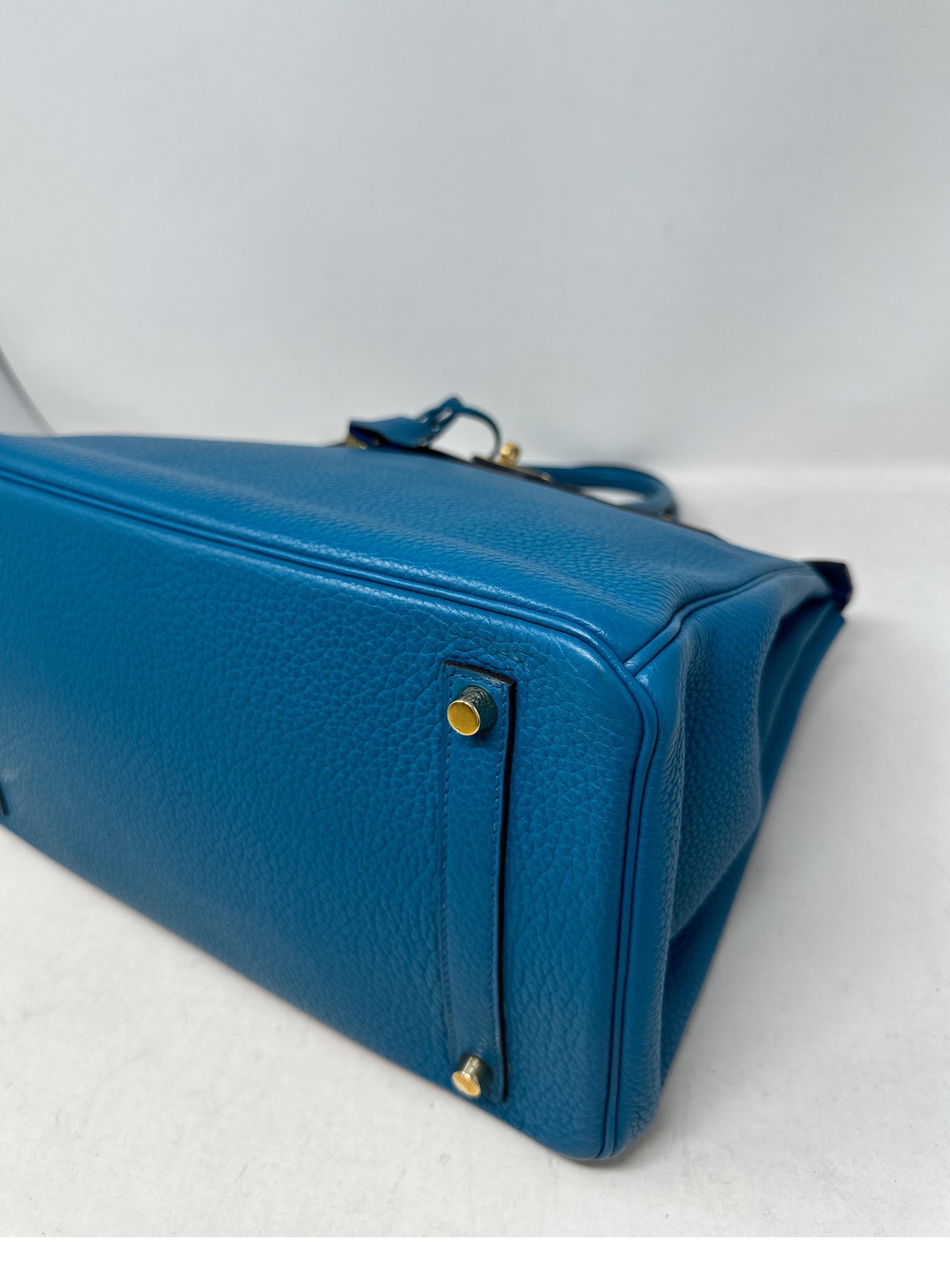 Hermes Turquoise Birkin 35 Bag 15