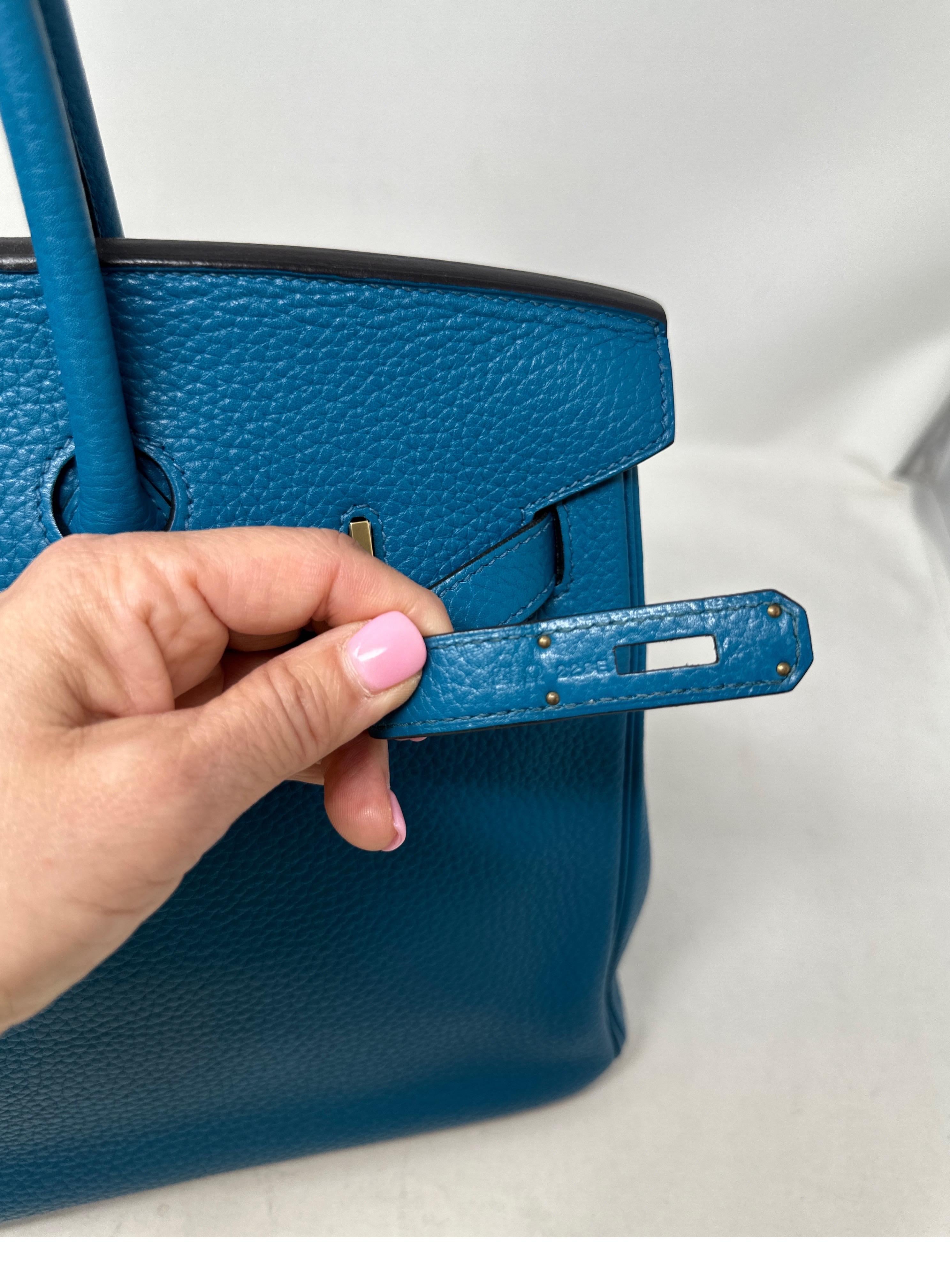 Hermes Turquoise Birkin 35 Bag 16