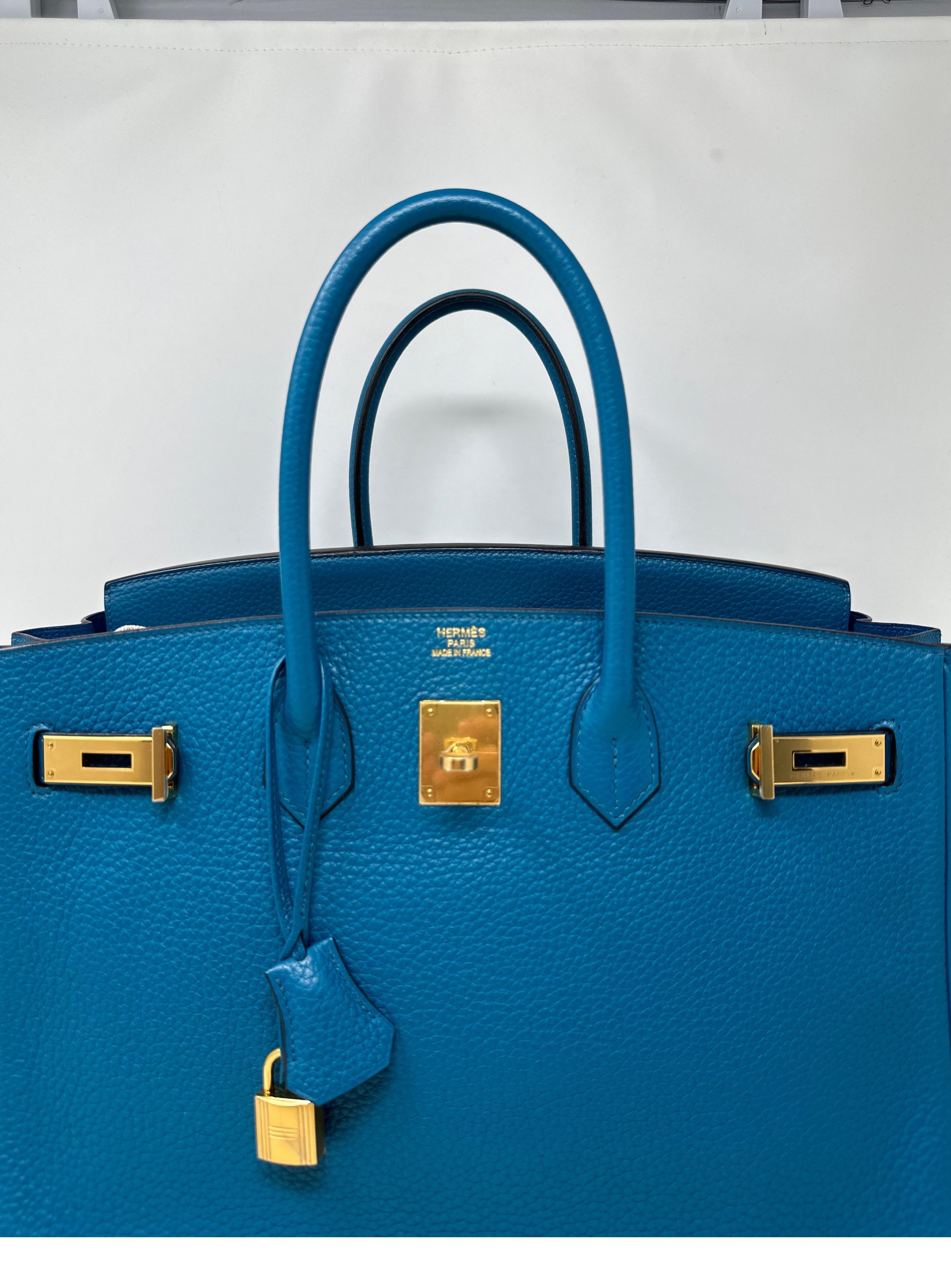 Hermes Turquoise Birkin 35 Bag In Excellent Condition In Athens, GA