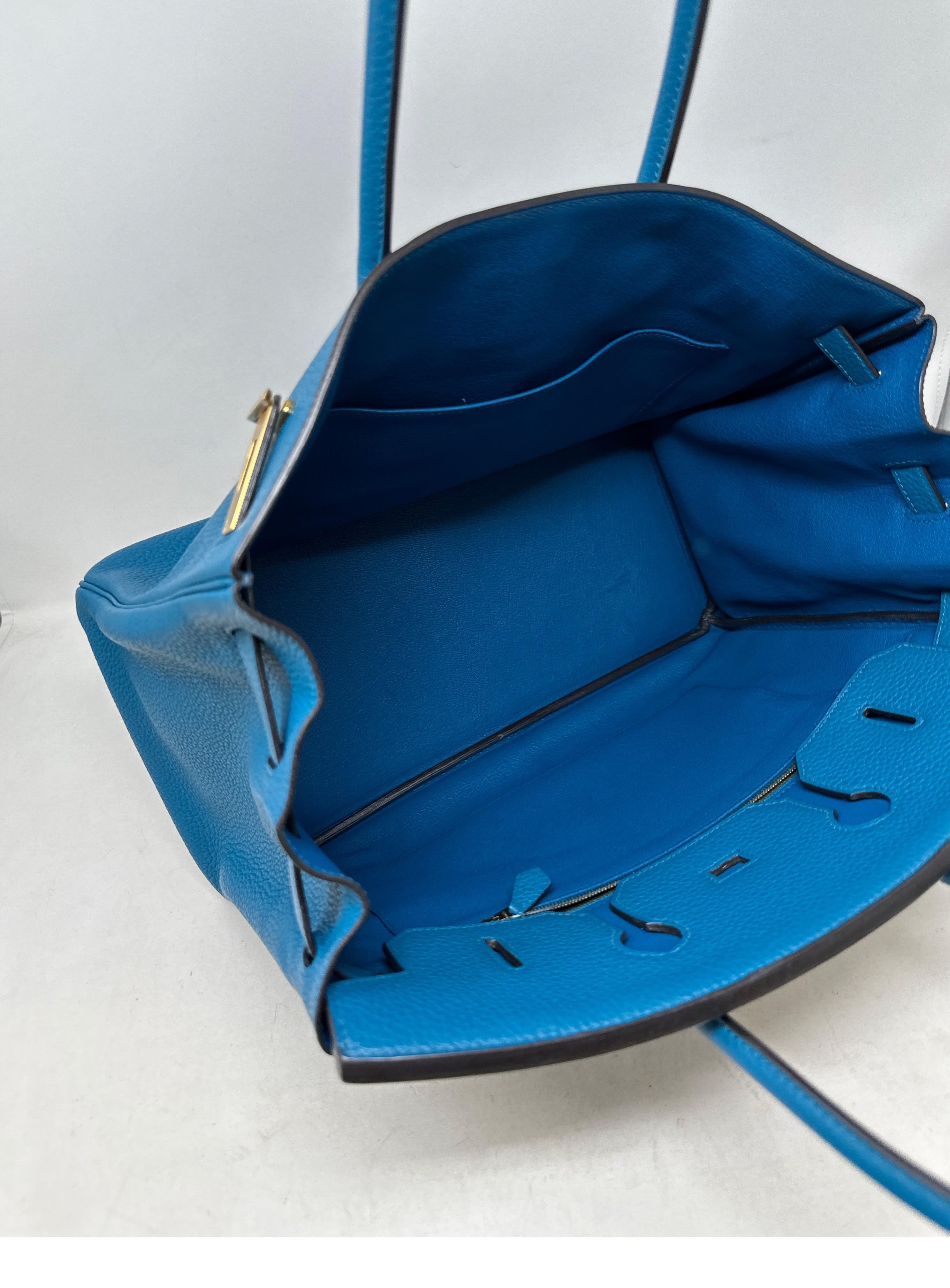 Hermes Turquoise Birkin 35 Bag 5