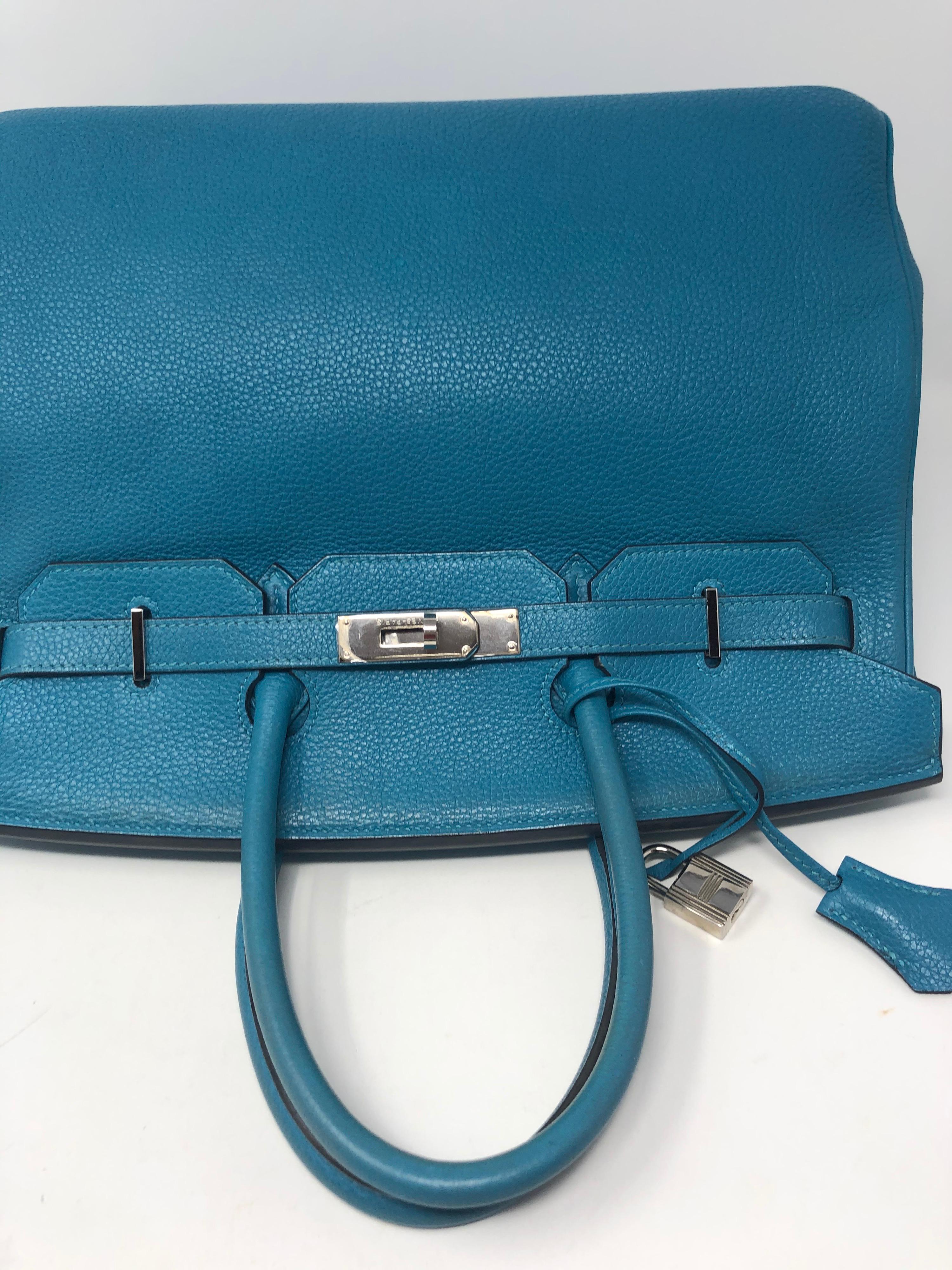 Hermes Turquoise Birkin 35 6