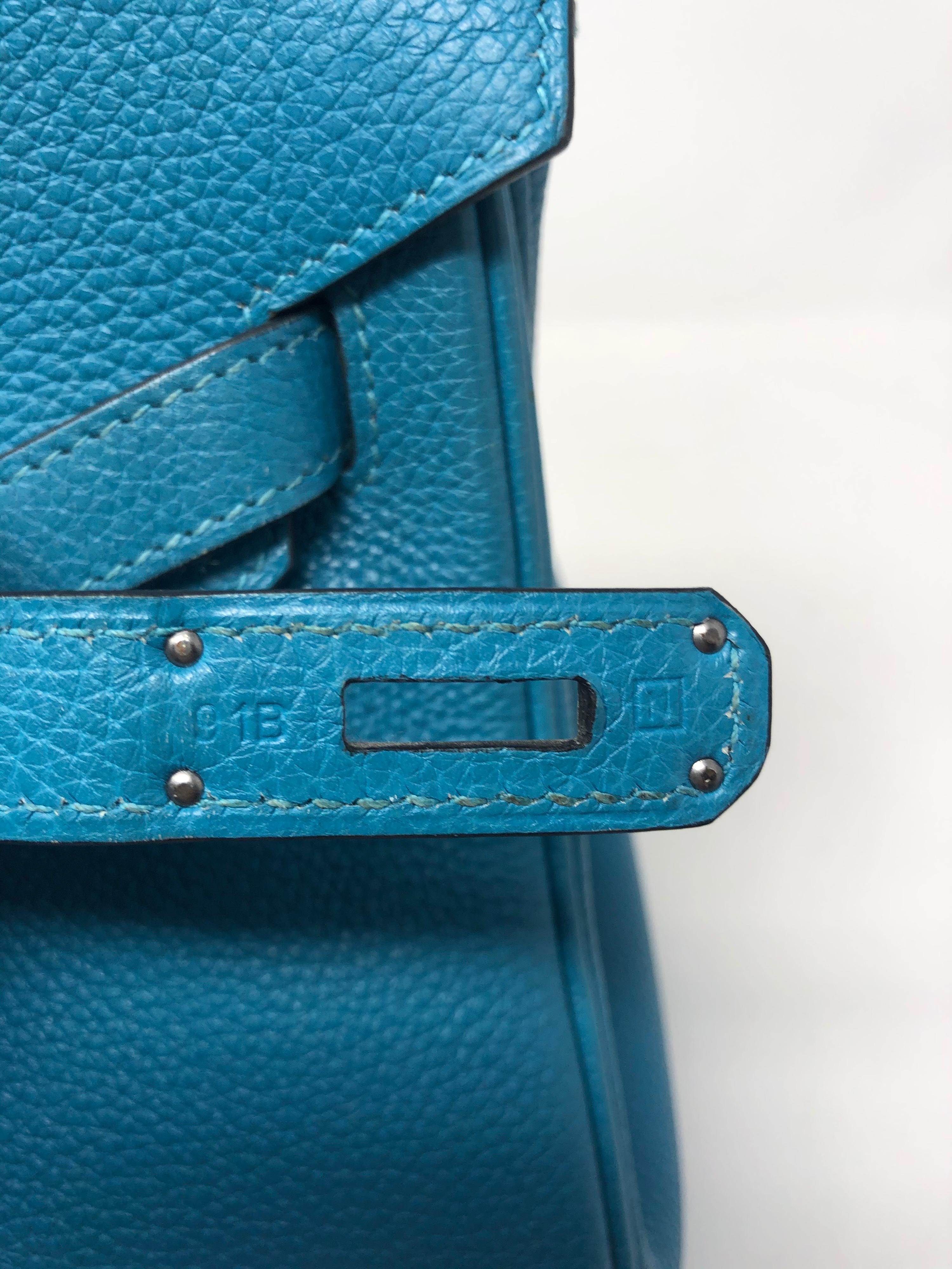 Hermes Turquoise Birkin 35 7
