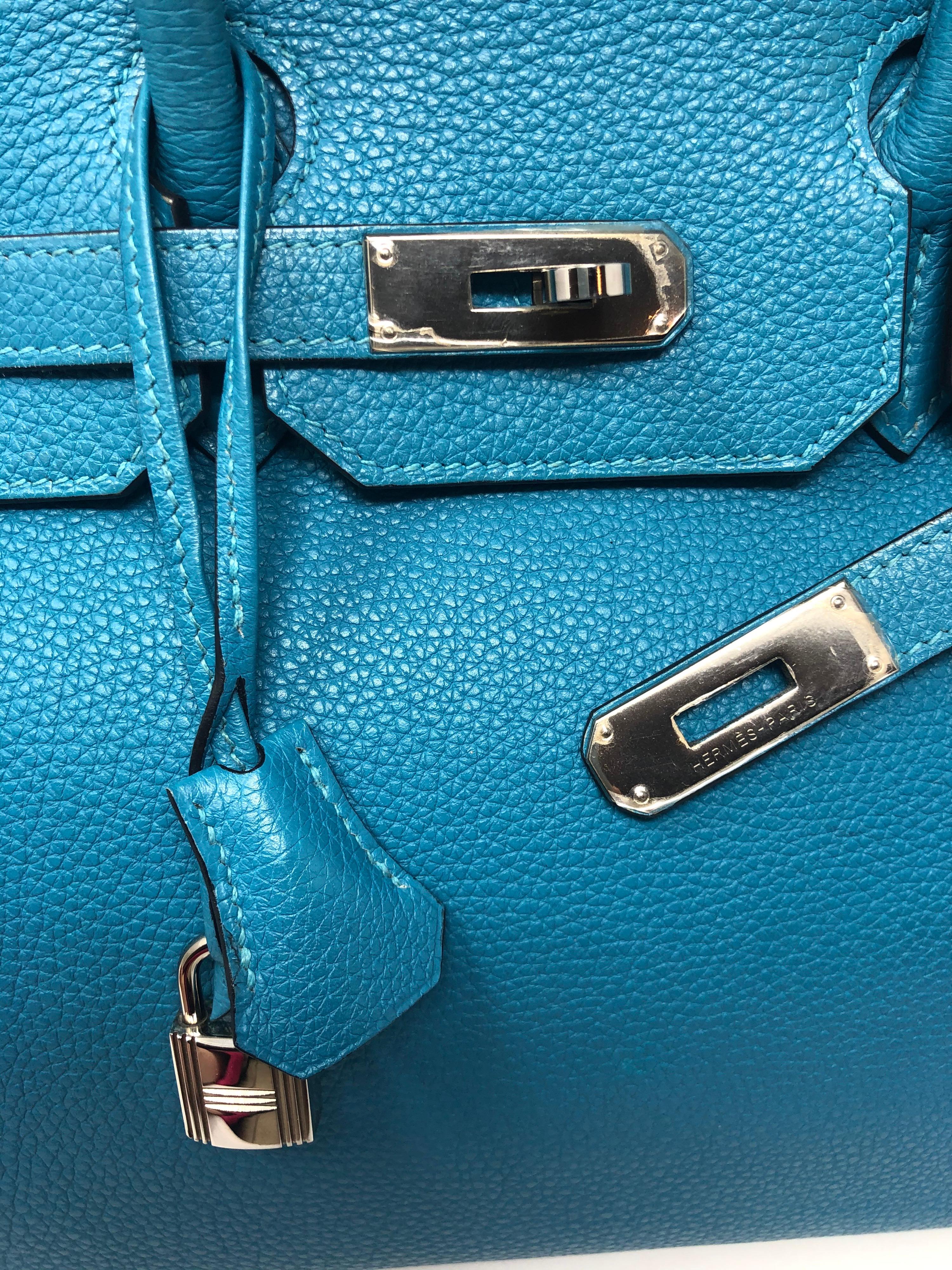 Hermes Turquoise Birkin 35 10