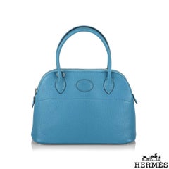 Hermés Turquoise Chevre Mysore Bolide 27