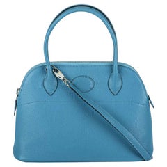 Hermés Turquoise Chevre Mysore Bolide 27