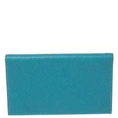 Hermes Turquoise Chevre Mysore Leather Vision II Agenda Cover