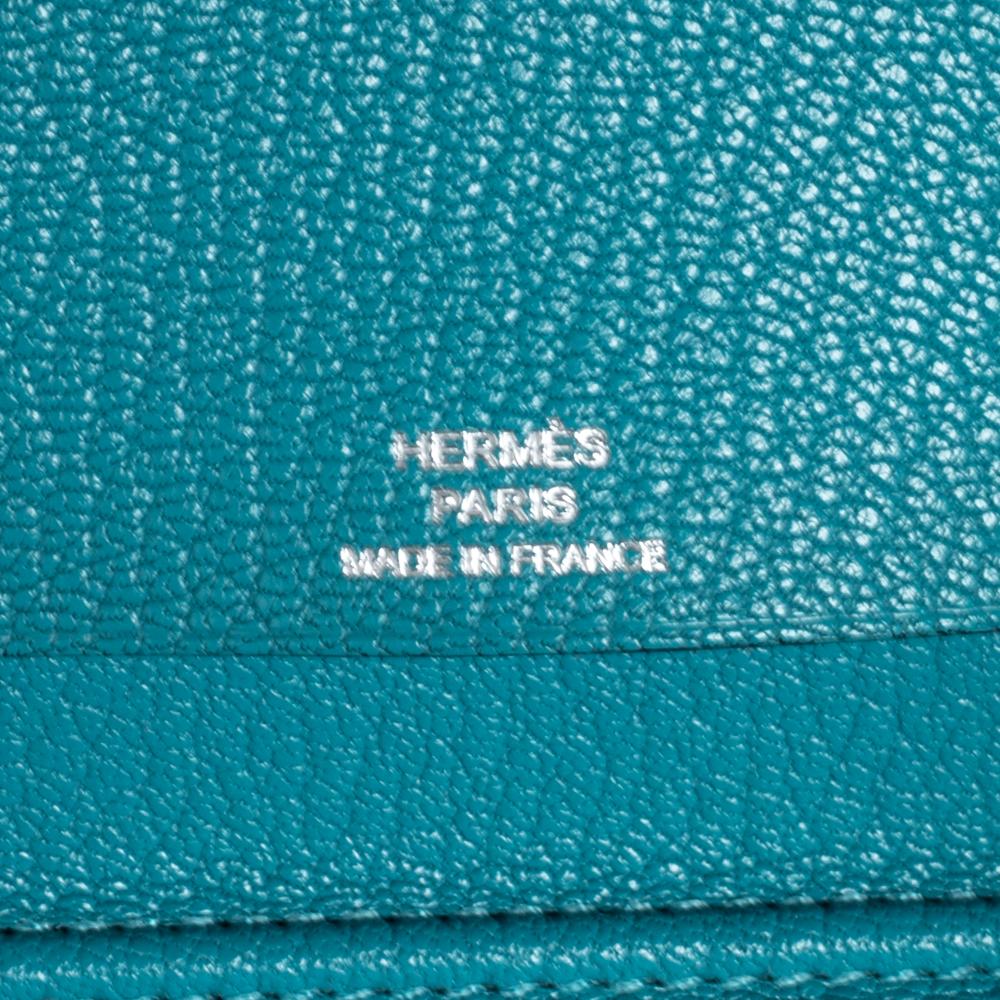 Hermes Turquoise Chevre Mysore Leather Vision II Agenda Cover 2