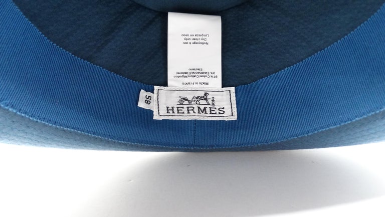 Hermes Turquoise Fedora Hat For Sale 2
