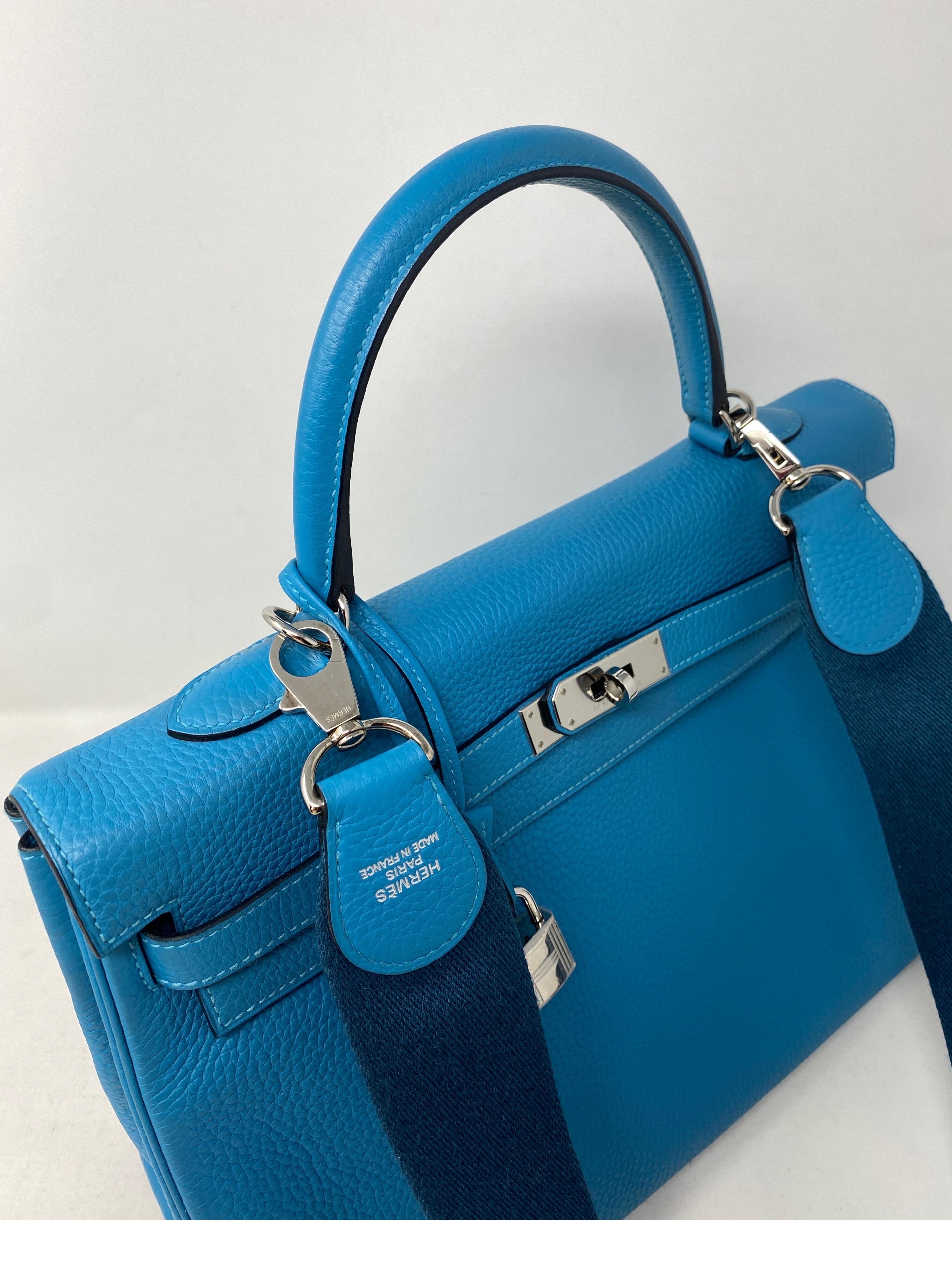 Hermes Turquoise Kelly II Retourne 35 Bag 7