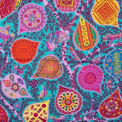 Hermes turquoise L'ARBRE DE VIE 90 silk Scarf