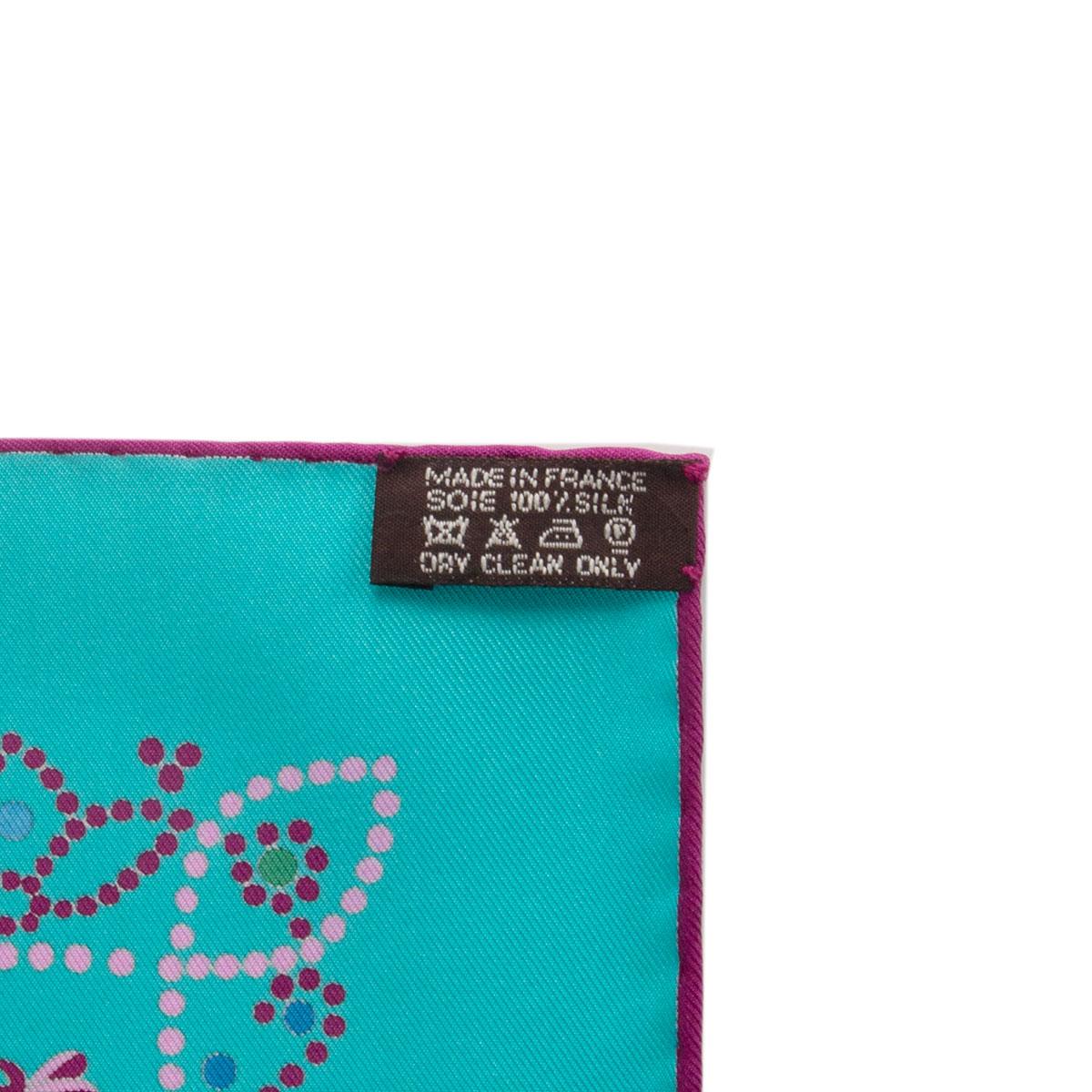 Blue Hermes turquoise L'ARBRE DE VIE 90 silk Scarf