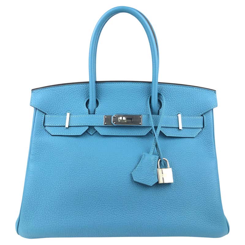 Hermès Bleu Electrique Epsom 35 cm Birkin Bag with Mykonos Blue ...