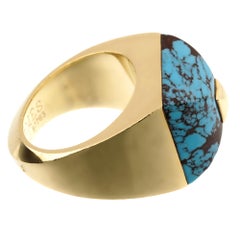 Hermes Turquoise Yellow Gold Cocktail Ring