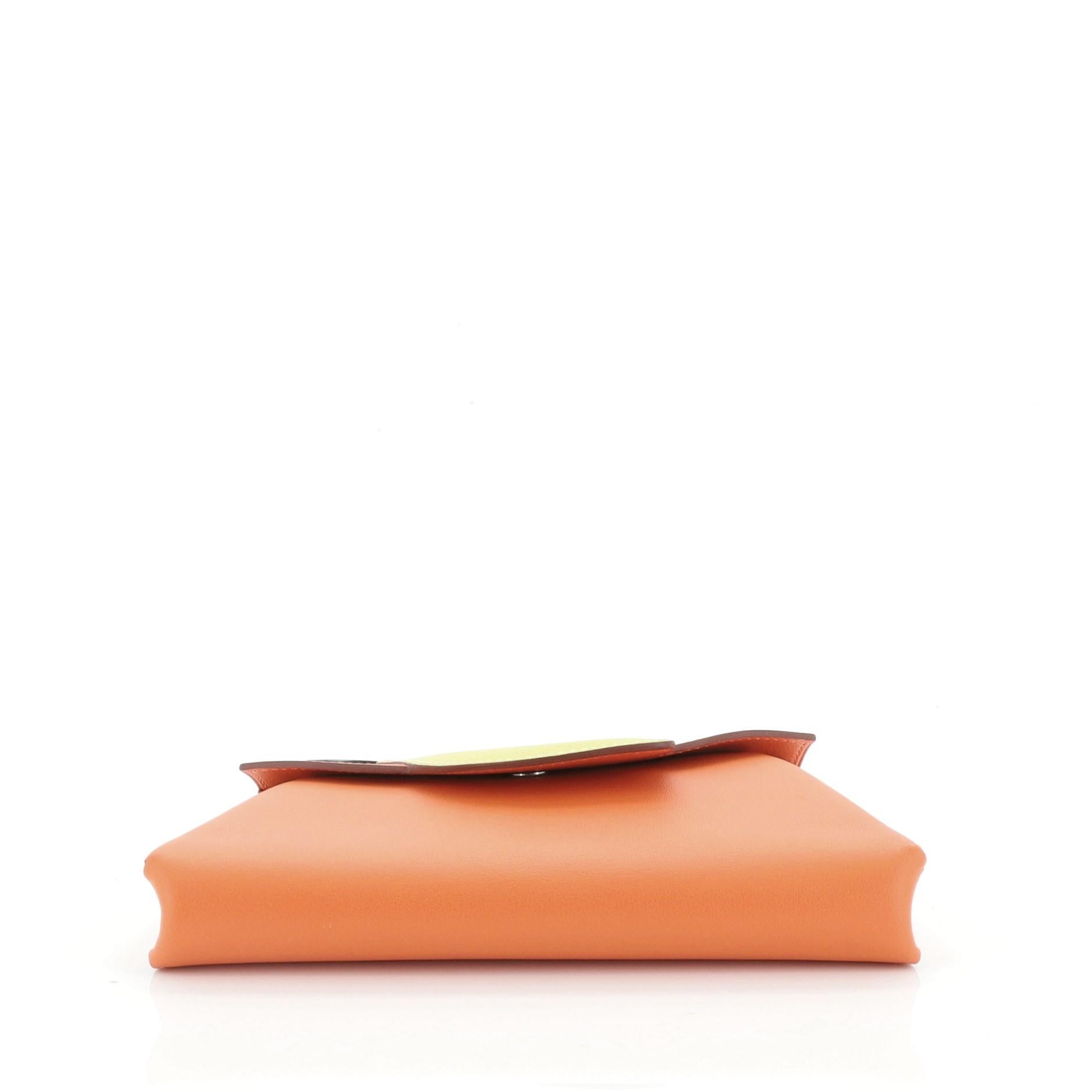 Orange Hermes Tutti Frutti Wallet Leather 