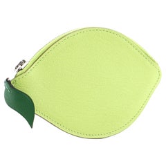 Hermes Tutti Frutti Wristlet Coin Purse Leather Green