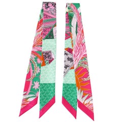 Hermes Twilly Cheval Phoenix Pink Multi Colour Set of 2 Glorious Summer