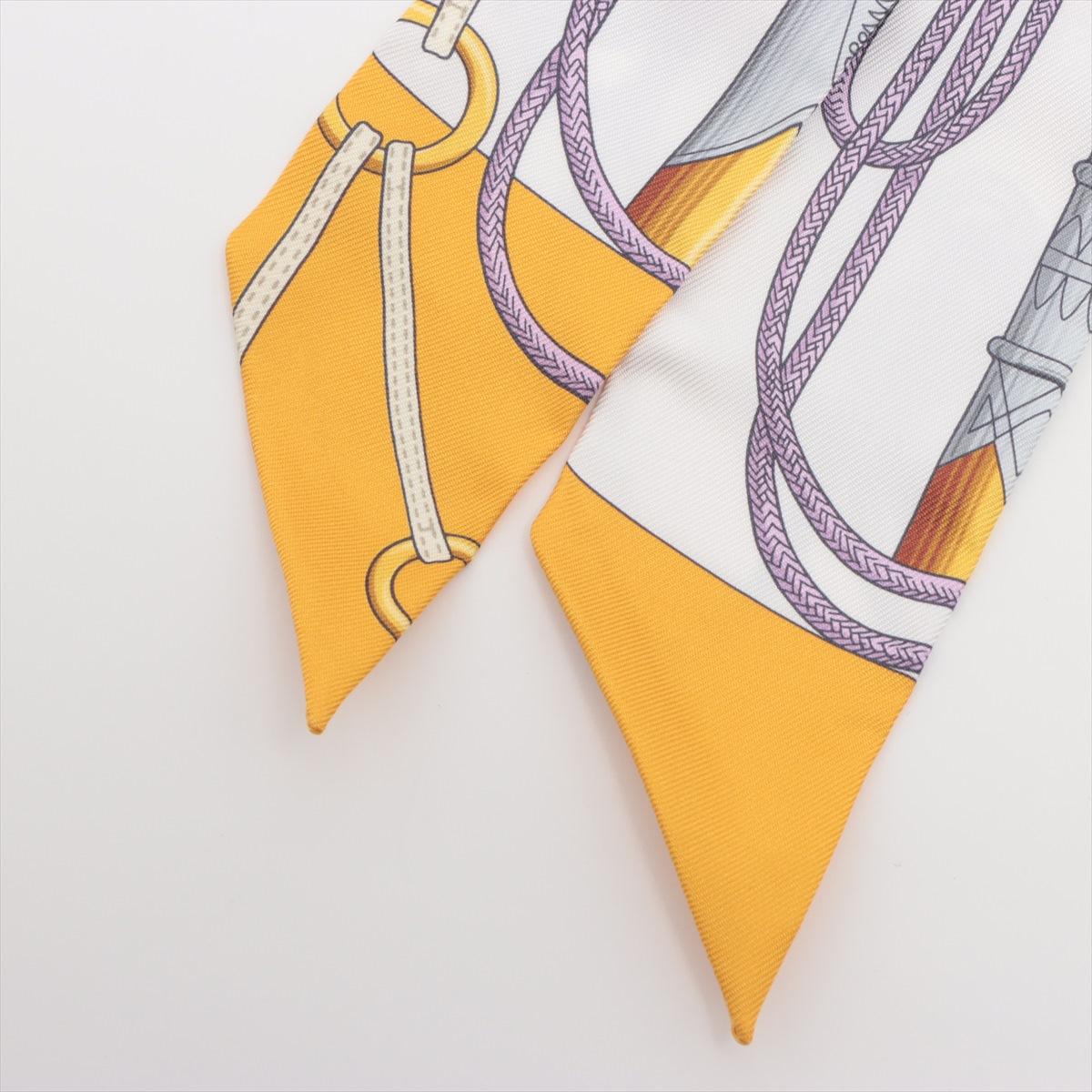 Beige Hermès Twilly Cliquetis Silk Yellow