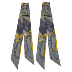 Hermes Twilly Cliquetis Vert de Gris et Anthracite Set de 2