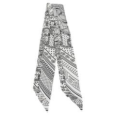Bandana Hermes Twilly Eperon d'Or Blanc et Noir
