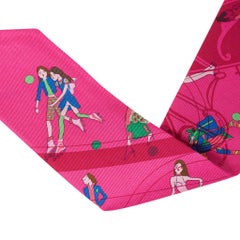 Set von 2, Hermès Twilly Ex-Libris Les Parisiennes Rose Indien / Vert / Bleu