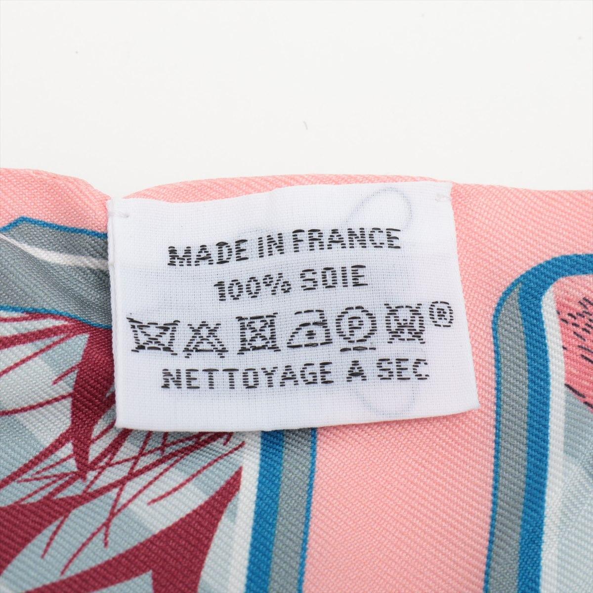 Hermès Twilly Hermès Story Silk Pink x Blue In Good Condition For Sale In Humacao, PR