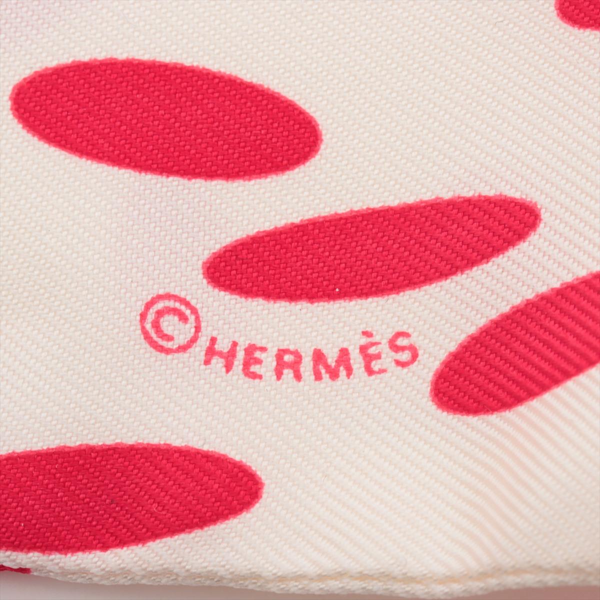 Hermès Twilly Hola Flamenco Polka Dot Silk White x Red In Good Condition In Humacao, PR