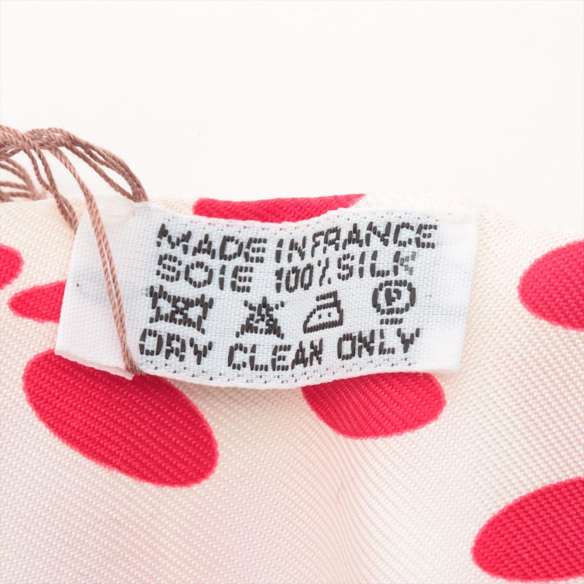 Hermès Twilly Hola Flamenco Polka Dot Silk White x Red 1