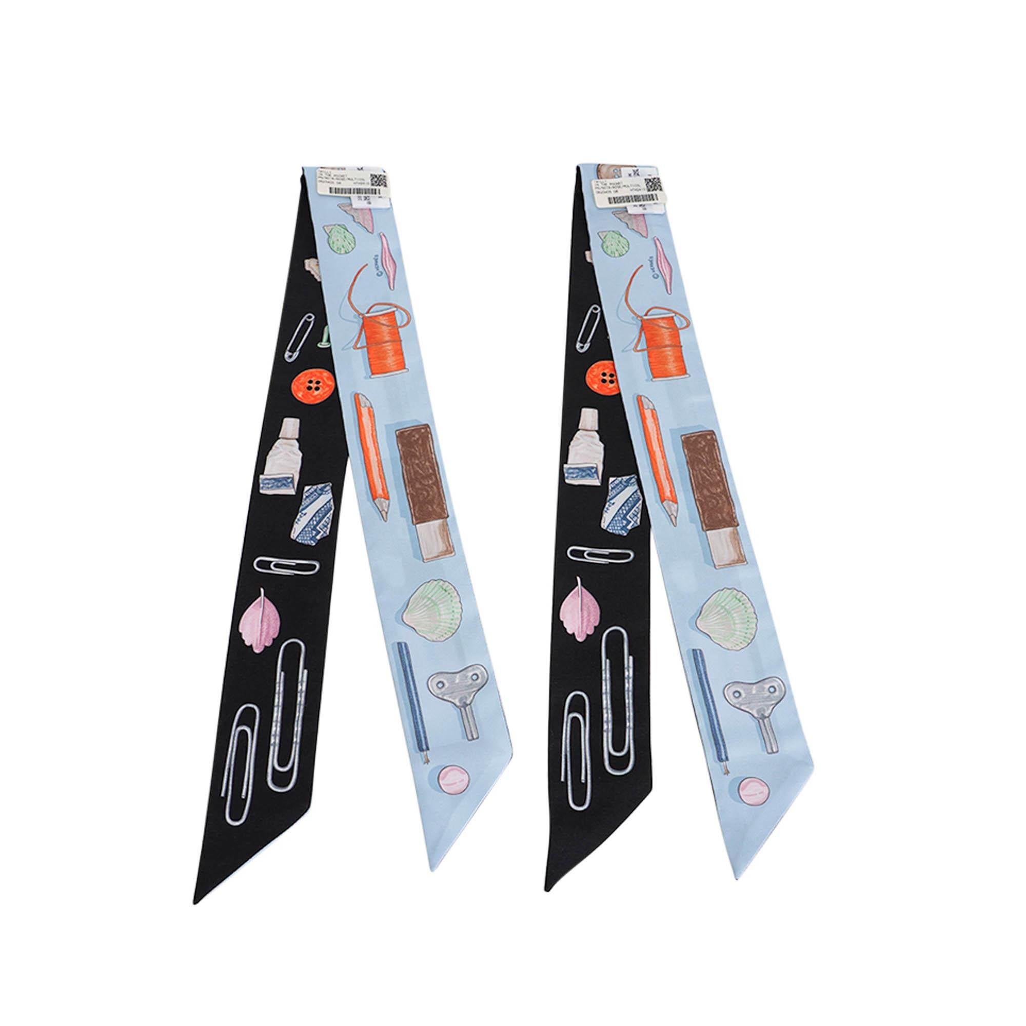 Hermes Twilly In the Pocket Noir Rose und Multicolore 2er-Set im Angebot 2