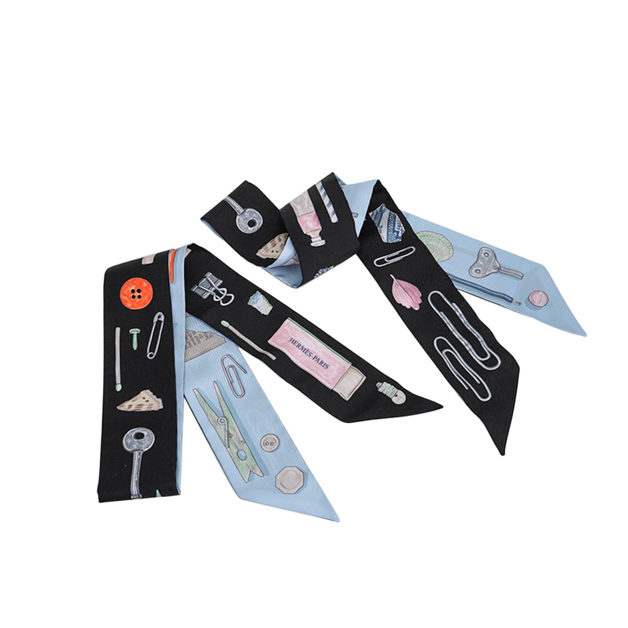Hermes Twilly In the Pocket Noir Rose und Multicolore 2er-Set im Angebot 3