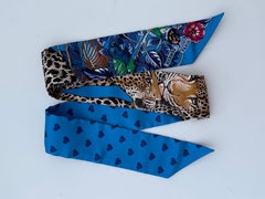 Hermes Twilly Jungle Love Bleu Gitane/Gris New