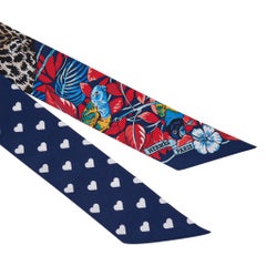 Hermes Twilly Jungle Love Love Blue Marine Set of 2 New w/ Box