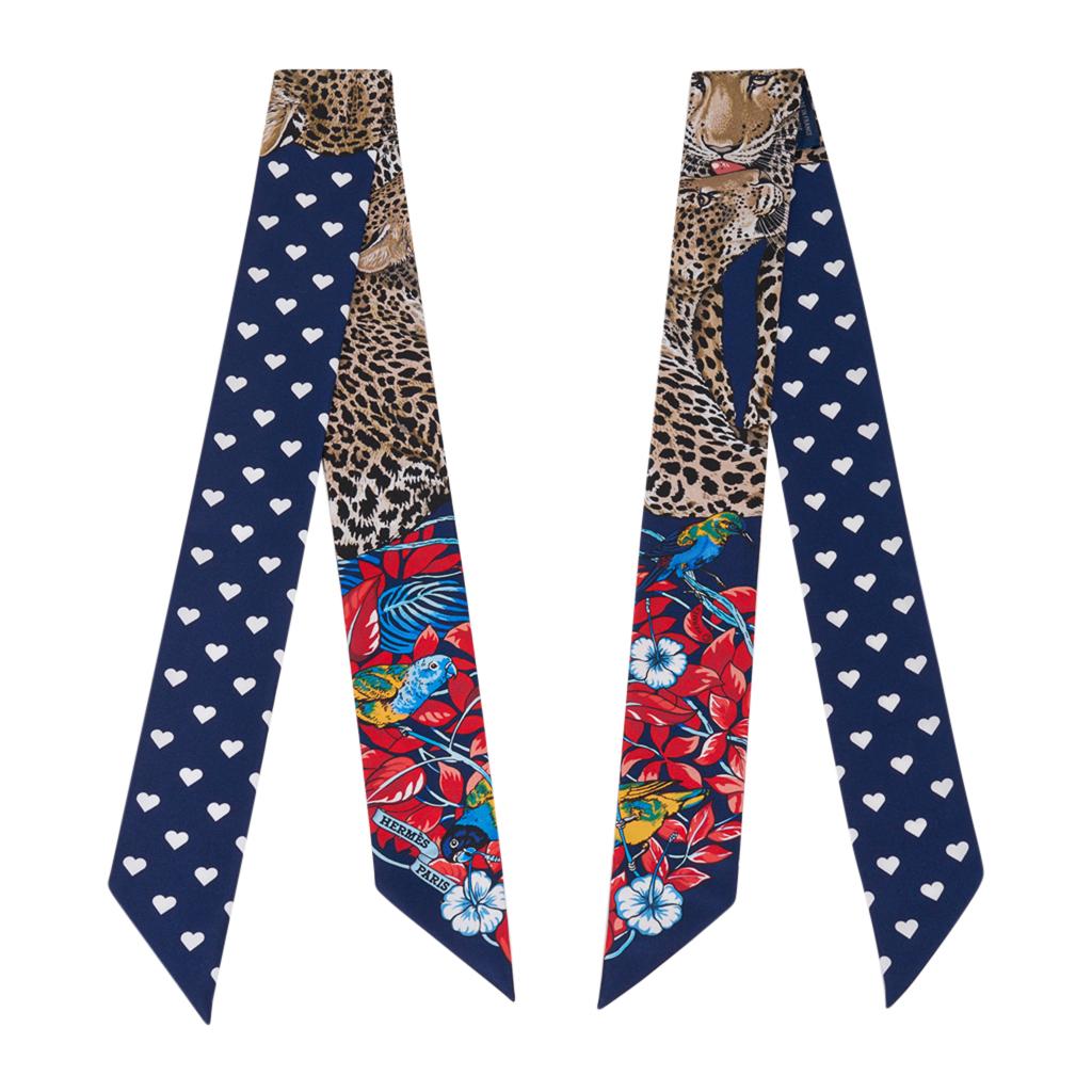 Hermes Twilly Jungle Love Love Blue Marine Set of 2 New w/ Box 3