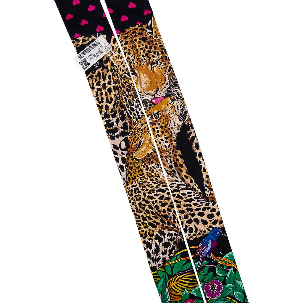 Hermes Twilly Dschungel Liebe Liebe Noir Vert  Rose Vif 2er-Set im Angebot 1