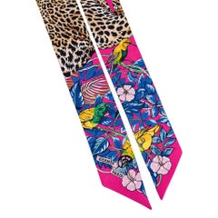 Hermes Twilly Jungle Love Love Rose Vif / Blue Roy Set of 2 New w/ Box