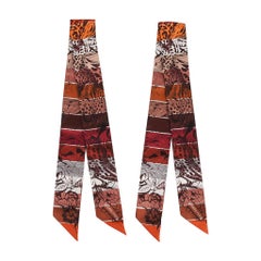 Hermes Twilly Jungle Love Rainbow Brun Brique Fauve Set of 2