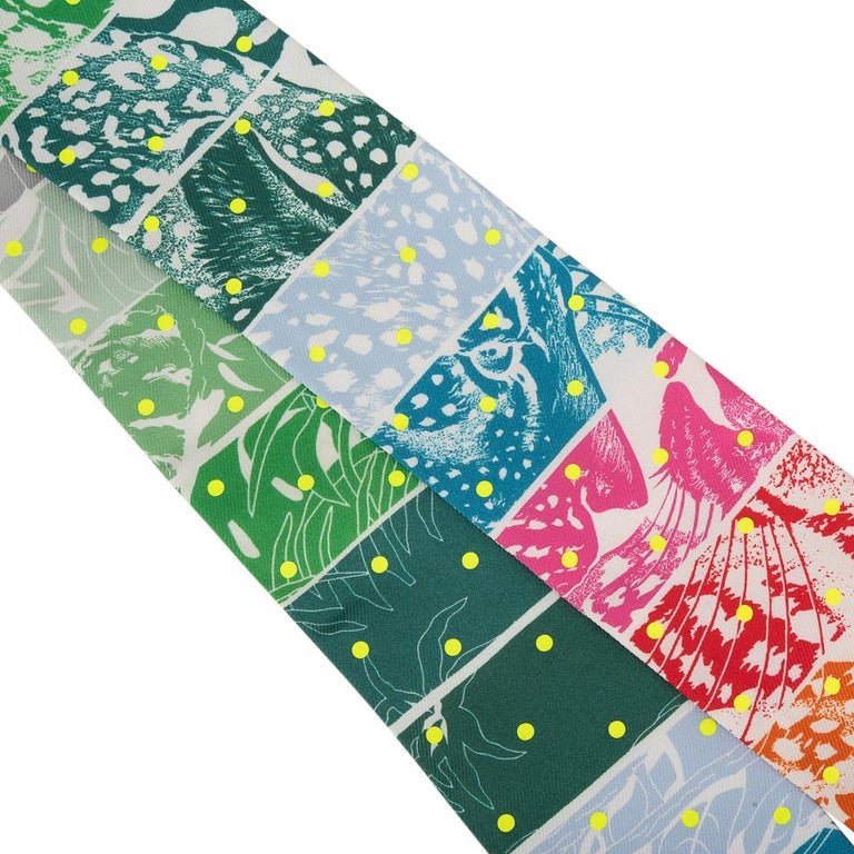 Download Hermes Twilly Jungle Love Rainbow Plumetis Vert Rose Jaune Set Of 2 At 1stdibs