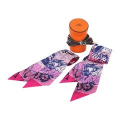 Hermes Twilly Jungle Love Rainbow Rose Vif Encre Set of 2
