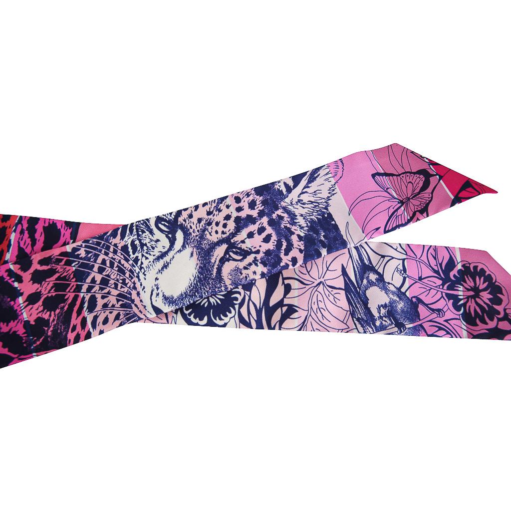 Hermes Twilly Jungle Love Rainbow Rose Vif Encre Set of 2 2