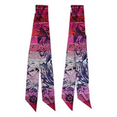 Hermes Twilly Jungle Love Rainbow Rose Vif Encre Set of 2