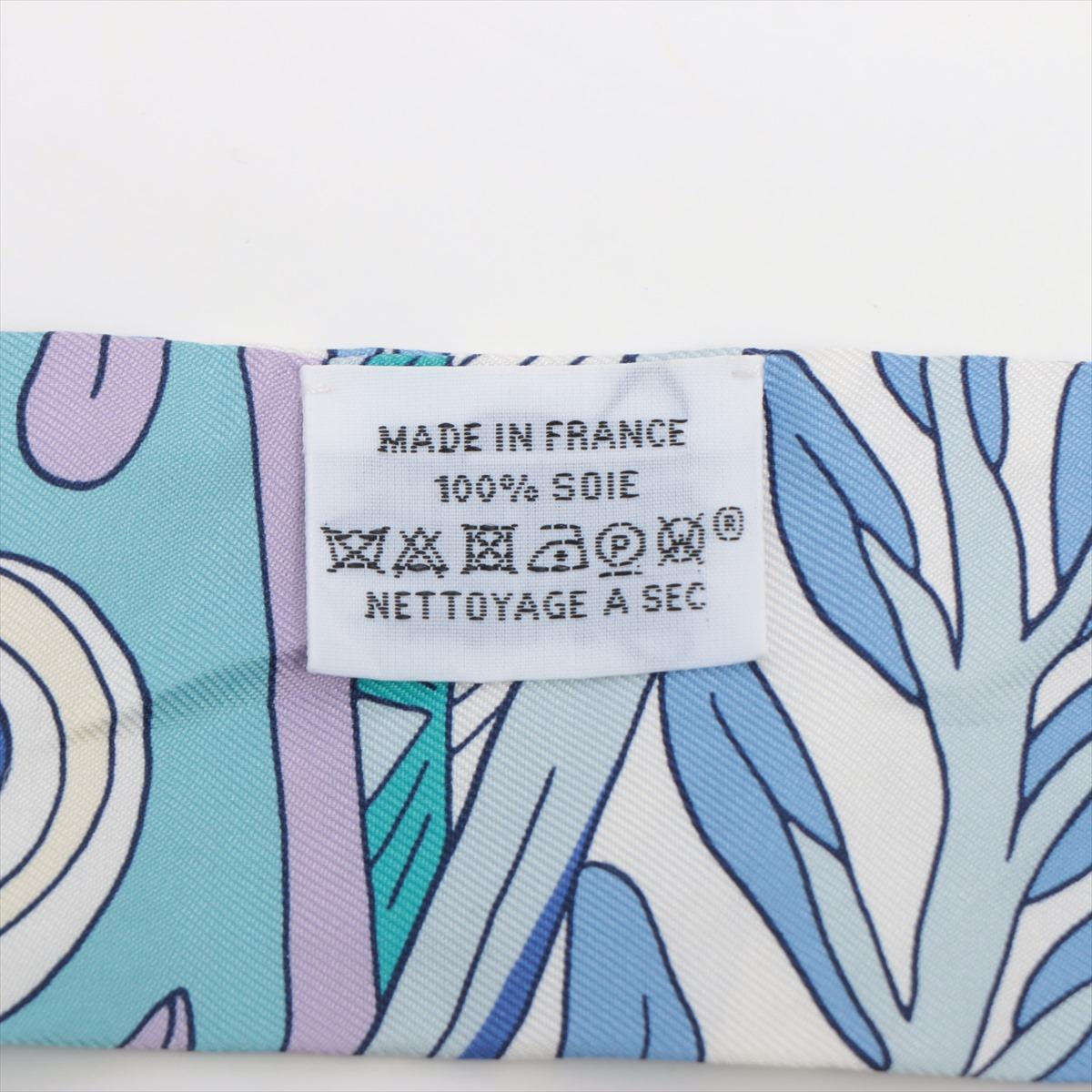 Hermès Twilly Le Jardin De La Maharani Cyan In Good Condition For Sale In Humacao, PR