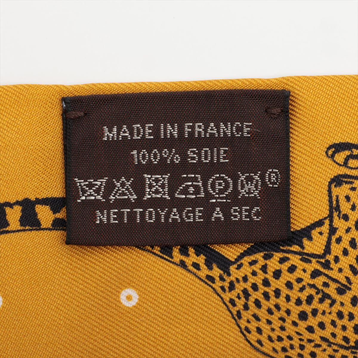 Hermès Twilly Soie léopard Jaune x Gris Pour femmes en vente