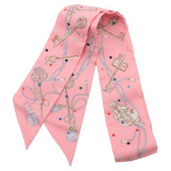 Hermès Twilly Les Cles a Pois Silk Rose Pink